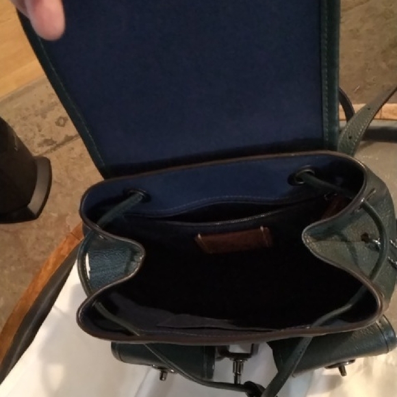 Coach Hadley Dark Green Leather Backpack - Picture 4 of 6